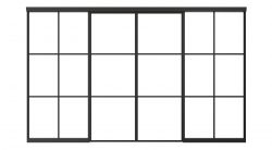 Patishon Double Hinged Glass Partition 3830mm