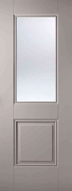 LPD Arnhem 1L Primed Plus Silk Grey Light Clear Bevelled Internal Glazed Door