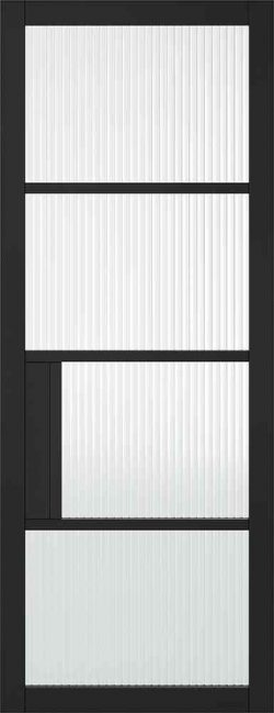 LPD Chelsea 4L Reeded Primed Plus Black Reeded Glazing Internal Glazed Door