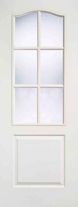LPD White Moulded Classical 6L Clear Primed Internal Glazed Door