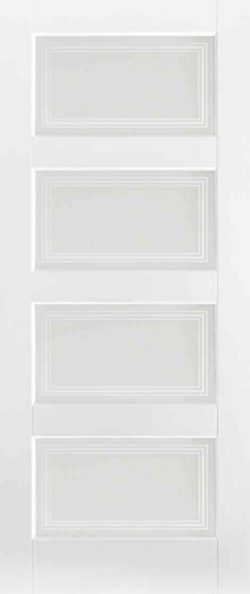 LPD White Contemporary 4L Primed Frosted Glass Internal Glazed Door