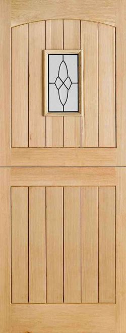 LPD Cottage Stable 1L Unfinished Oak 1L Leaded Double Glazed Unit External Door
