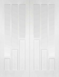 LPD Coventry Pair White Primed Clear Glass Internal French Door