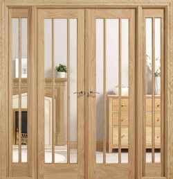 LPD Lincoln Oak W6 Unfinished Oak Clear Glass Internal Room Divider