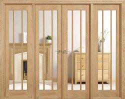 LPD Lincoln Oak W8 Unfinished Oak Clear Glass Internal Room Divider