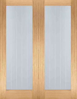 LPD Mexicano Unfinished Oak Internal Glazed Door Pair