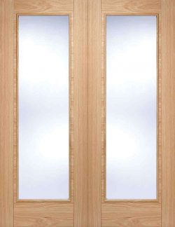 LPD Oak Vancouver Glazed Door Pair Pre-Finished Clear