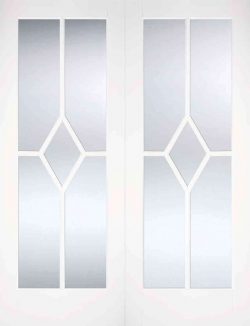 LPD Reims Pair White Primed Clear Glass Internal French Door