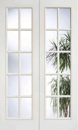 LPD SA 20L Pair White Primed 20 Light Clear Internal French Door
