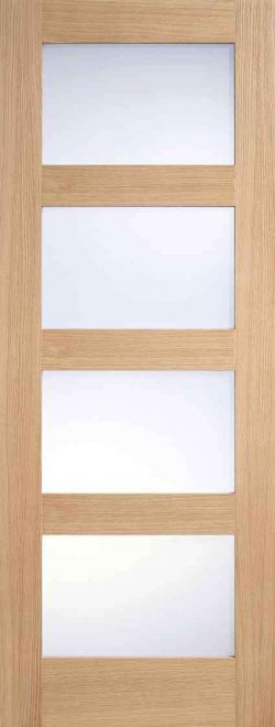 LPD Shaker 4L Unfinished Oak Frosted Internal Glazed Door