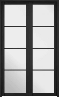 LPD Soho W4 Primed Black Clear Glass Internal Room Divider