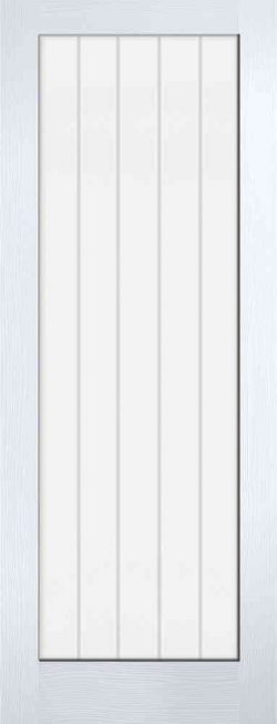 LPD White Moulded Vertical 1L Primed Clear Glass and Frosted Lines Internal Door
