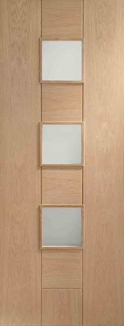 XL Joinery Messina Oak Internal Glazed Door with Obscure Glass