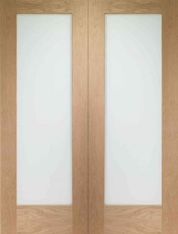 XL Joinery Pattern 10 Oak Rebated Internal Glazed Door Pair with Obscure Glass