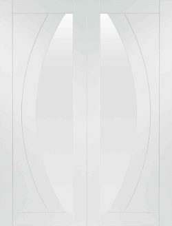XL Joinery Salerno White Primed Rebted Internal Glazed Door Pair with Clear Glass