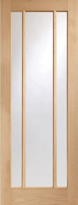 XL Joinery Worcester 3 Light Internal Oak Fire Door with Clear Glass