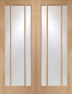 XL Joinery Worcester Oak Rebated Internal Glazed Door Pair with Clear Glass